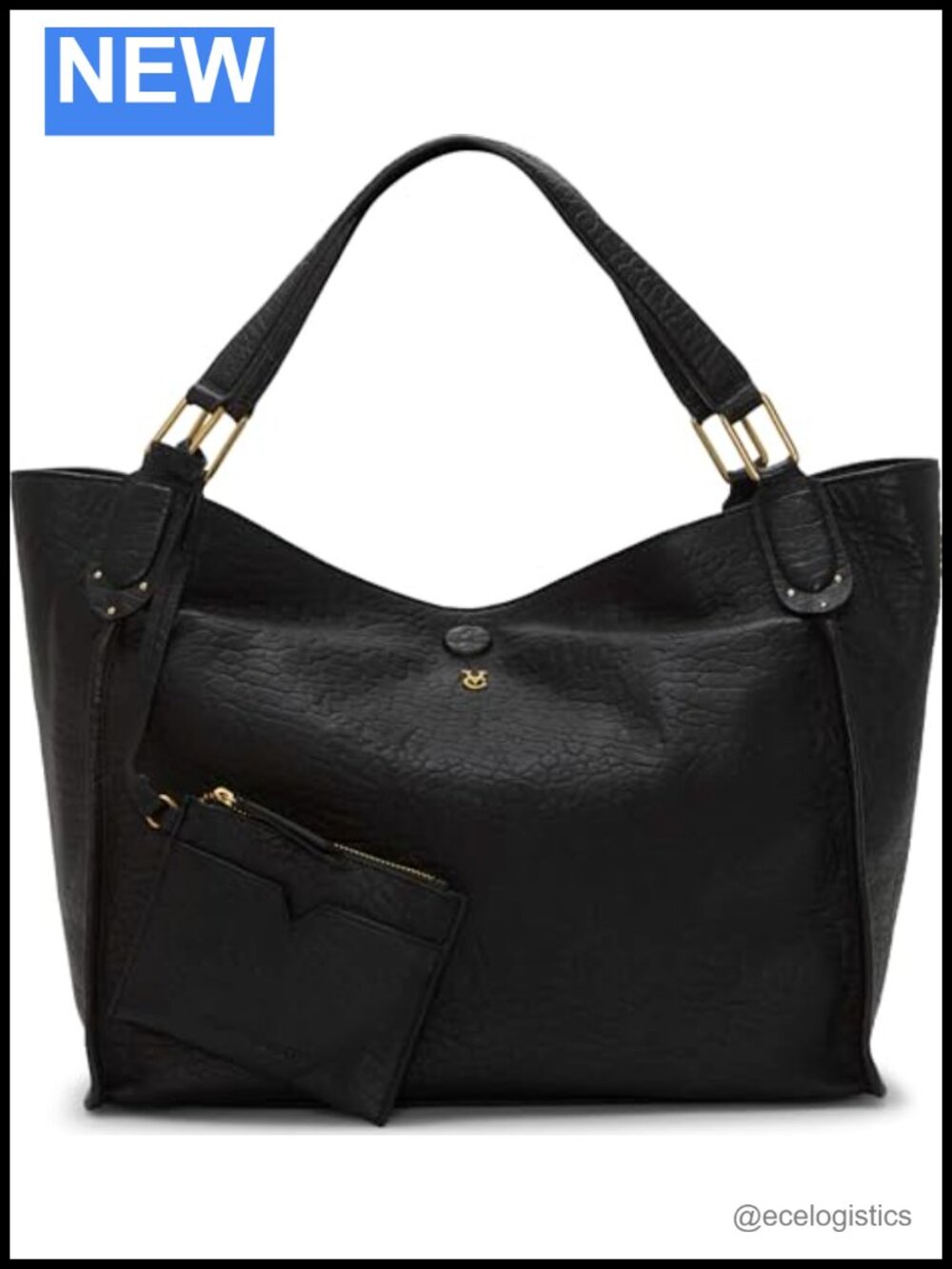 Genuine Leather Hobo Handbag Magnetic Closure Shoulder Strap